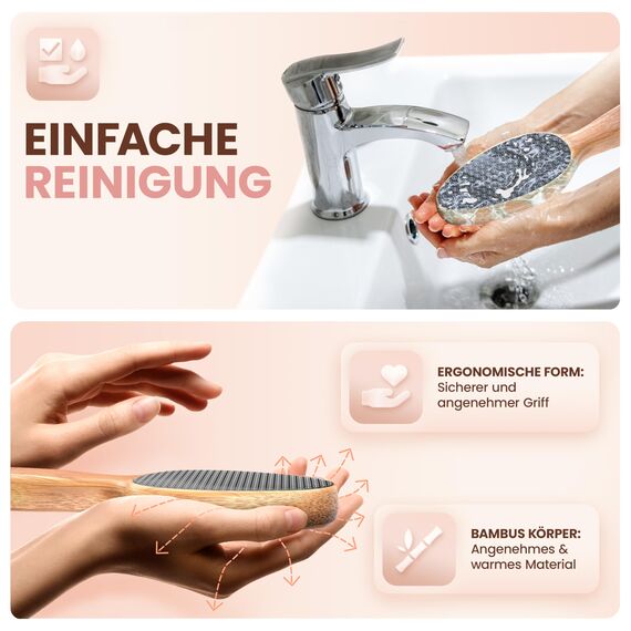 BAMBUA Hornhautentferner - (100% Plastikfrei) Hochwirksame Hornhautfeile mit Nano Glas - Zur Fußpflege für schöne Füße - Hornhautraspel - Premium Hornhauthobel zum Hornhaut Entfernen Fuß