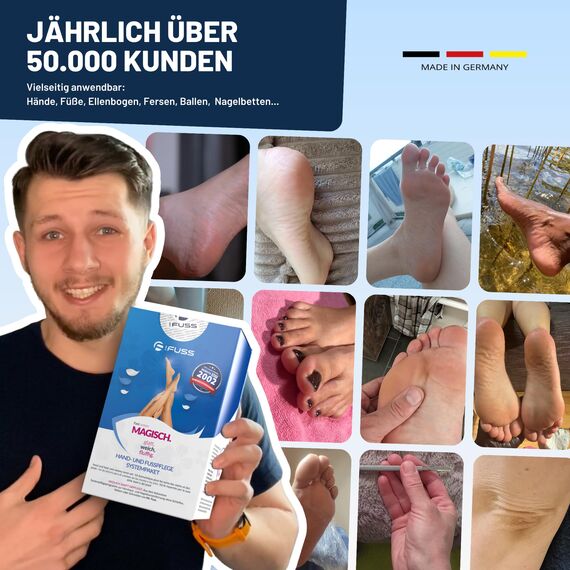 Mr. Fuss® No. 4 - Advanced Pack Complete - Groß, Nagelhaut- Hornhautentferner Sparpaket 5 tlg. Aktiv-Lösung Schnell erweichend - 500 ml, Balsam No. 2-200 ml, Watte, Besteck-Set