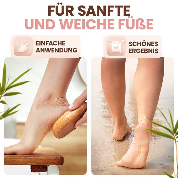 BAMBUA Hornhautentferner - [100% Anti-Hornhaut Effekt] Hornhaut Entfernen Fuß - Zur Fußpflege für schöne Füße - Effektives Nano Glas - Professionelle Pediküre - Premium Bimsstein Fußpflege (Schwarz)