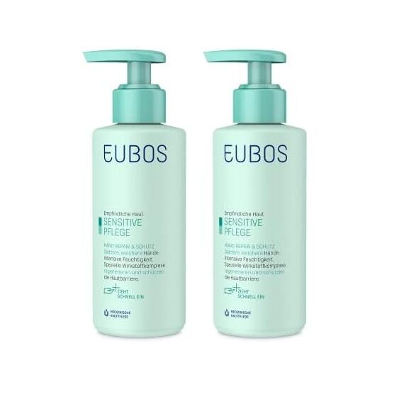 EUBOS SENSITIVE PFLEGE - Hand Repair & Schutz Pumpspender - Handcreme für trockene, rissige Hände - Für spürbar glattere und weichere Hände - Hautverträglichkeit dermatologisch bestätigt - 150ml