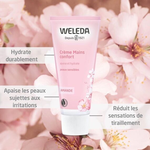 WELEDA Bio Handcreme Sensitiv - parfümfreie Naturkosmetik Handpflege Creme für sensible, empfindliche Haut, Nachhaltige, vegane Feuchtigkeitscreme mit Jojobaöl & Kokosöl für Frauen & Männer (1x50ml)