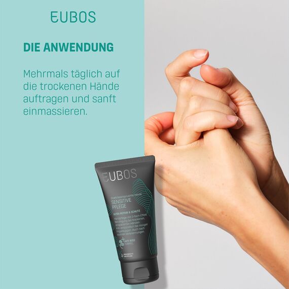 EUBOS SENSITIVE PFLEGE | Ultra Repair & Schutz | Beruhigende Creme für stark beanspruchte, trockene Hände | Intensiver Schutz & Regeneration | Hautverträglichkeit dermatologisch bestätigt | 75ml