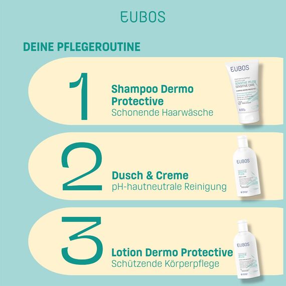 EUBOS SENSITIVE PFLEGE I Lotion Dermo Protective I Intensive Körperlotion für normale bis trockene Haut I Für spürbar glattere & weichere Haut I Hautverträglichkeit dermatologisch bestätigt I 200ml