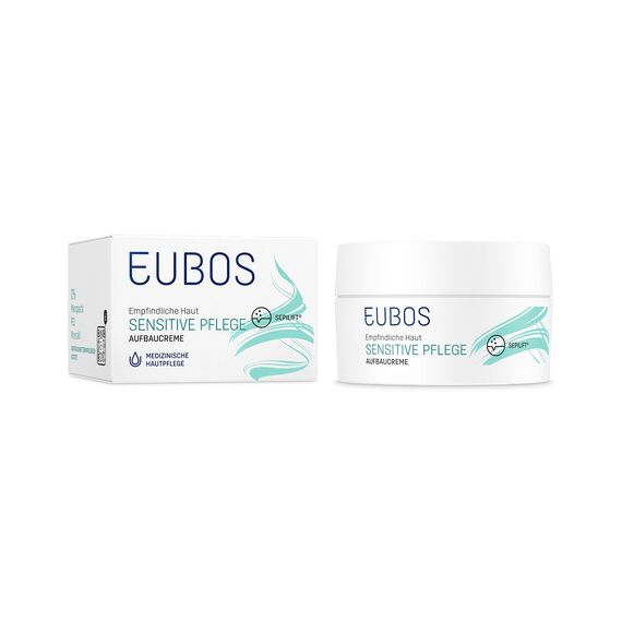 EUBOS SENSITIVE PFLEGE I Aufbaucreme I Für empfindliche und trockene Haut I Wind- und Wettercreme I Für einen glättenden Effekt von Innen I Hautverträglichkeit dermatologisch bestätigt I 50ml