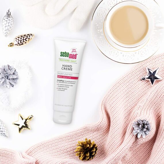 Sebamed Trockene Haut Urea Akut 5% Handcreme parfumfrei 75 ml, pflegt extrem trockene und strapazierte Hände, lindert Rissigkeit und Rauheit