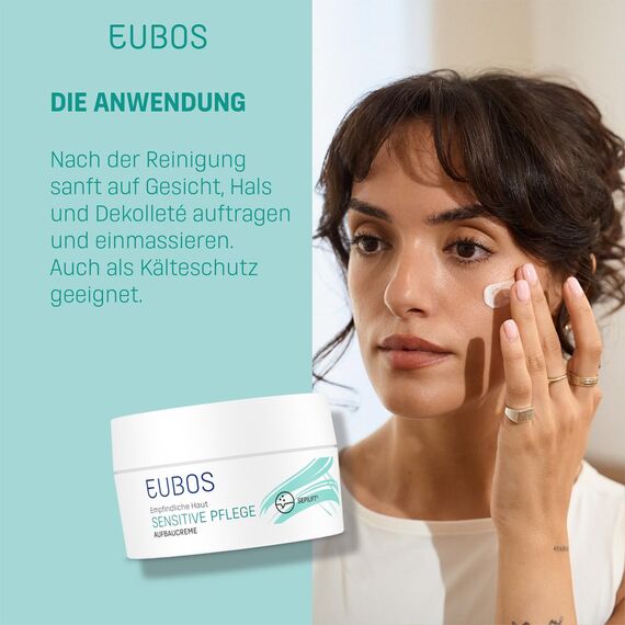 EUBOS SENSITIVE PFLEGE | Aufbaucreme Nachfüllbeutel | Für empfindliche und trockene Haut | Wind- und Wettercreme | Für einen glättenden Effekt | Hautverträglichkeit dermatologisch bestätigt | 50ml