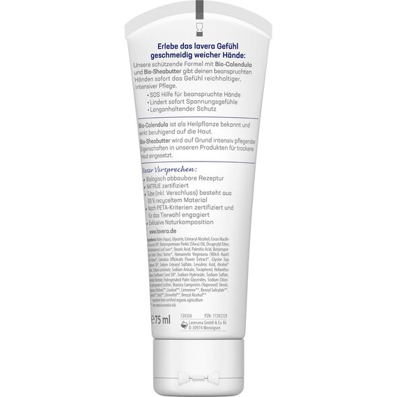 lavera Repair Handcreme – Bio Calendula und Sheabutter – SOS für beanspruchte Hände, langanhaltender Schutz – Vegan, Bio (1 x 75ml)