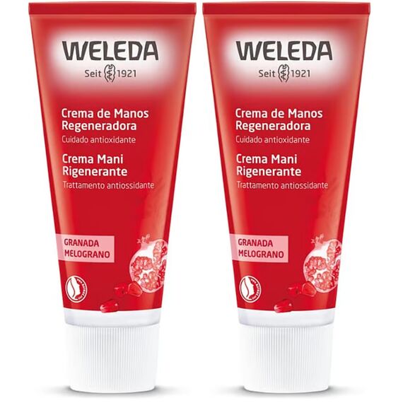 WELEDA Bio Intensiv Handcreme Granatapfel - Naturkosmetik Handpflege Creme beugt Pigmentflecken vor, Nachhaltige Feuchtigkeitscreme mit Sheabutter & Orange-Vanille Duft für trockene Hände (1x 50ml)