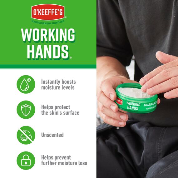 O'Keeffe's Working Hands, 96g Tiegel 2 Pack - Handcreme für extrem trockene, rissige Hände | Erhöht sofort den Feuchtigkeitsgehalt, bildet eine Schutzschicht und verhindert Feuchtigkeitsverlust