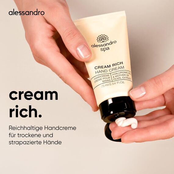 alessandro Spa Cream Rich - Reichhaltige Anti-Aging Handcreme, bei trockenen und strapazierten Händen, 75 ml