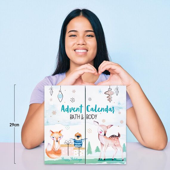 Accentra – Pflege Adventskalender 2025 für Mädchen mit 24 Pflegeprodukten – Adventskalender Beauty mit Bodylotion, Badebomben, Duschgel, Shampoo, Lip Balm, Handcreme uvm. – Weihnachtskalender Teenager