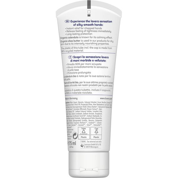 lavera Repair Handcreme – Bio Calendula und Sheabutter – SOS für beanspruchte Hände, langanhaltender Schutz – Vegan, Bio (1 x 75ml) (Packung mit 2)