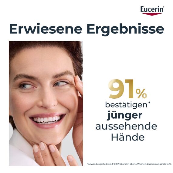 Eucerin Hyaluron-Filler + Elasticity Handcreme gegen Altersflecken LSF 30 75 ml, Anti-Aging Hautpflege für die Hände, Lotion mit Thiamidol, Hyaluronsäure und Arctiin