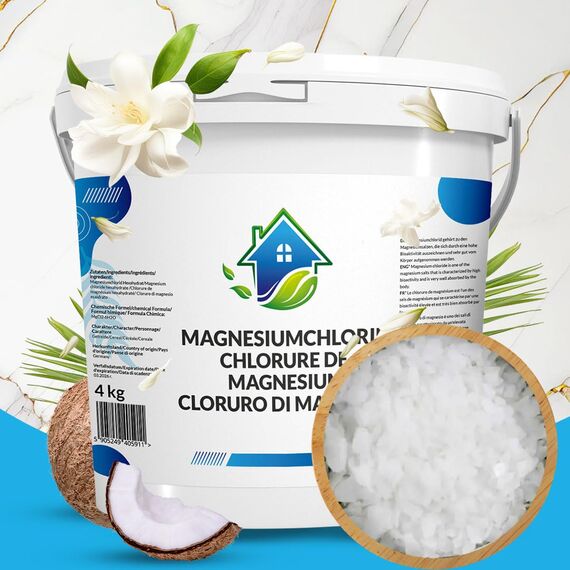 SOLUP Magnesiumchlorid Flakes 4 kg Magnesium Flocken I Badesalz Hexahydrat Bad
