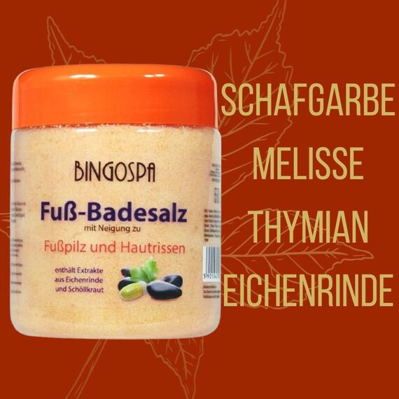 Fuß-Badesalz mit Neigung zu Fußpilz und Hautrissen 550g BINGOSPA