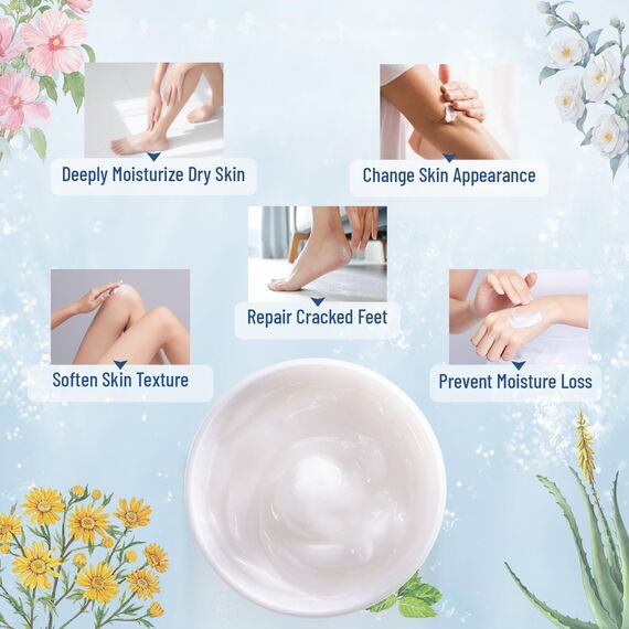 OUKEYA Urea Creme 42% mit 2% Salicylsäure, Fusscreme Feuchtigkeit & Reparatur für Trockene, Füße, Fersen, Knie, Urea Handcreme für Hände, Fußcreme, Hornhautentferner, Entfernt Hühneraugen, Tote Haut