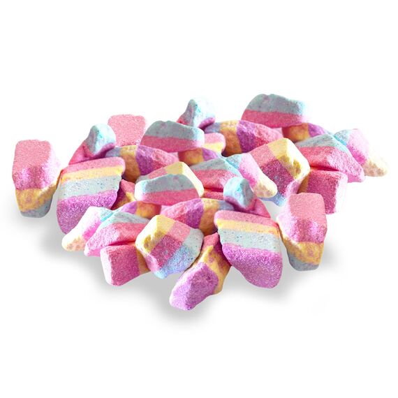 INKEE Badestreusel Galupy Unicorn | 100g Badesalz Kinder mit 4 Farbschichten- Mit Zuckerwatten-Aroma und Kakaobutter