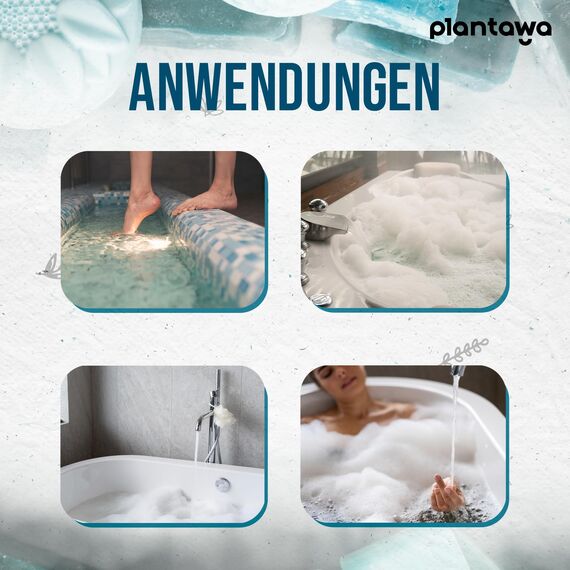 PLANTAWA Epsom Salz 1KG | Reines Magnesiumsulfat Badesalz | Schäumendes Magnesium Bad für Muskelentspannung | Natürliche Aromatherapie für Erholsamen Schlaf | Ohne Zusatzstoffe und 100% Natürlich