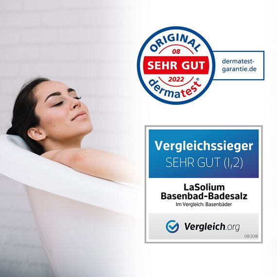 Basenbad Badesalz - DERMATEST SEHR GUT, 2400g - Basische Hautpflege mit Mineralerde, pH-Wert 9, aus Deutschland