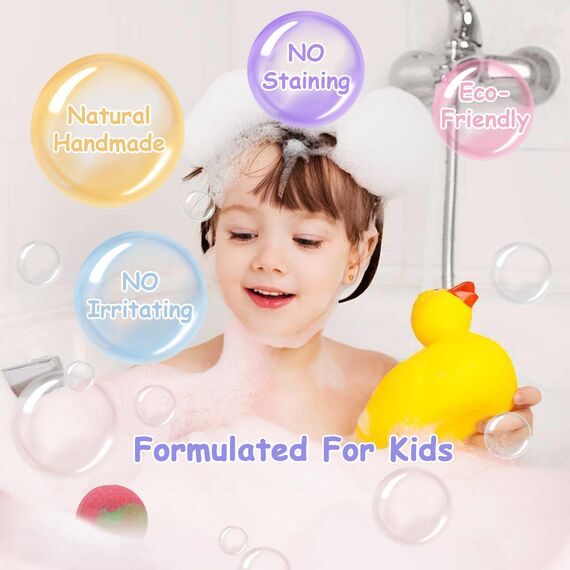 Badekugeln Badebomben, mit Überraschungsspielzeug im Inneren, Bio und alle natürlichen Zutaten Seifenblasen-Badebomben Fizzes Spa Ideal Geburtstag Ostern für Jungen & Mädchen