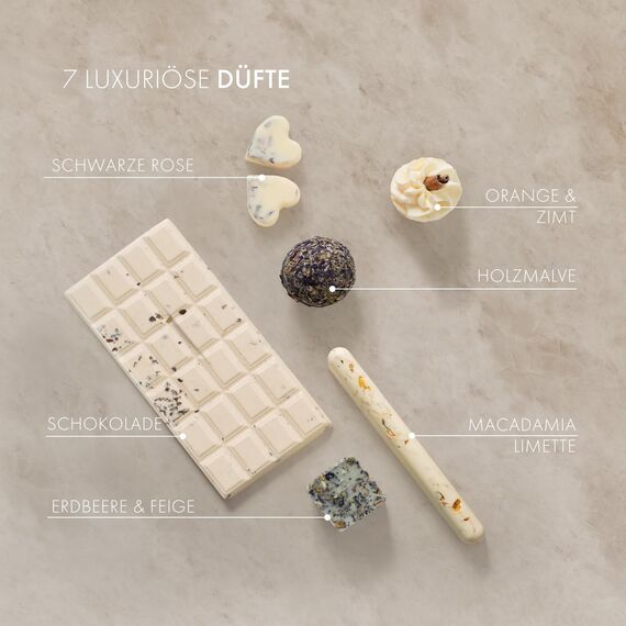 Satin Naturel luxuriöses Geschenkset für Frauen – 7 Badebomben Vegan für 14 Bäder – Wellness Pflege & Relax – Badebomben Set – Weihnachtsgeschenkidee – festliches Geschenk – weihnachtliches Geschenk