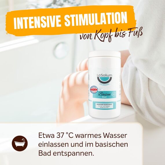 Basenbad - DERMATEST SEHR GUT, Basisches Badesalz mit Mineralerde, 1200g, in Deutschland hergestellt