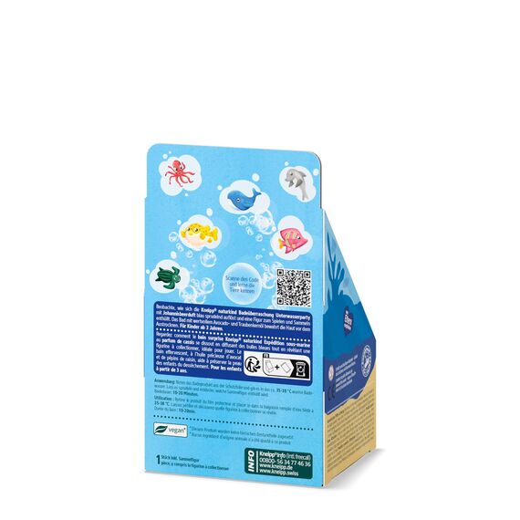 Kneipp naturkind Badeüberraschung Unterwasserparty - Sprudelnde Badeüberraschung mit Sammelfigur für Kinder Spielzeug für die Badewanne - Badespass Badekugel mit Johannisbeerduft - 1 Stück