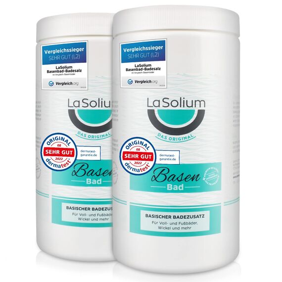 Basenbad Badesalz - DERMATEST SEHR GUT, 2400g - Basische Hautpflege mit Mineralerde, pH-Wert 9, aus Deutschland