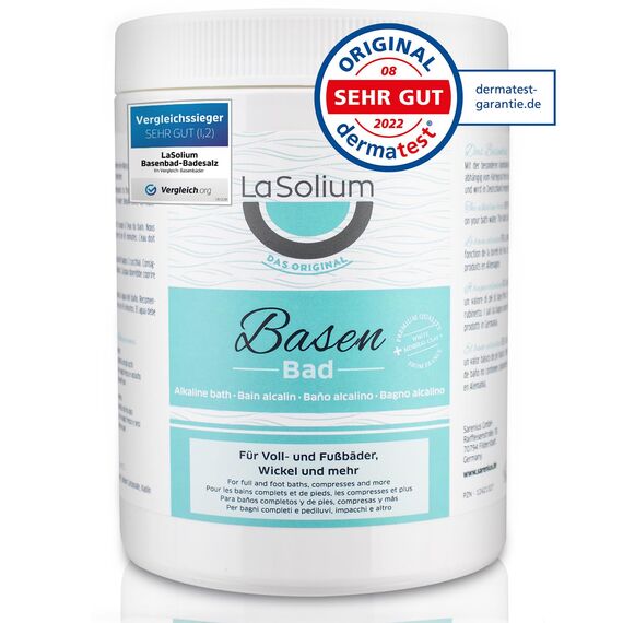 LaSolium Basenbad, Basisches Badesalz zur Entsäuerung, DERMATEST SEHR GUT, 650g