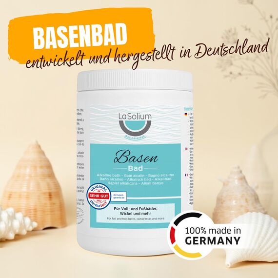 LaSolium Basenbad, Basisches Badesalz zur Entsäuerung, DERMATEST SEHR GUT, 650g