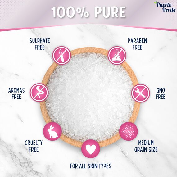 Puerto Verde • Epsom Salz 6 Kg. Konzentrierte Magnesium Quelle. Bittersalz aus 100% Natürlichem Ursprung. Badesalz für Muskelkater, Stressabbau & Guten Schlaf. Europäische Produktion.
