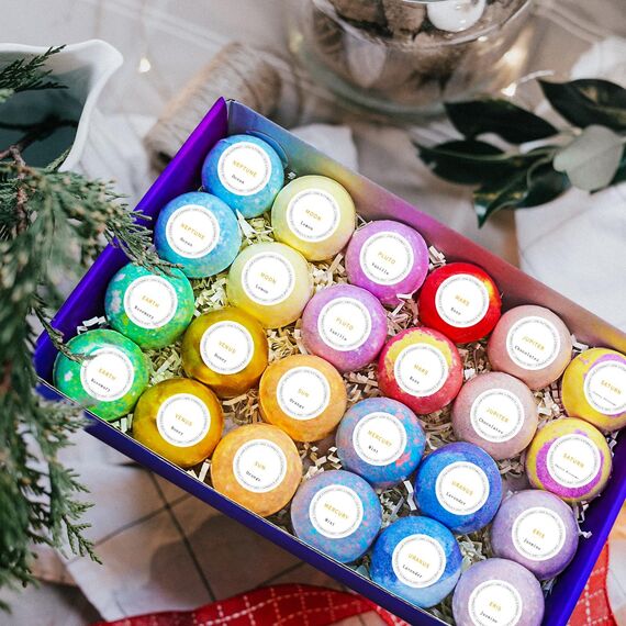 24 Stück Badebomben Geschenk, Bio-Badekugeln mit natürlichen Inhaltsstoffen für sie/ihn/Freundin/Ehefrau zum Geburtstag und zu Ostern