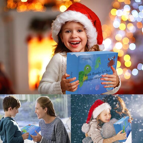 Badekugeln Badebomben, mit Überraschungsspielzeug im Inneren, Bio und alle natürlichen Zutaten Seifenblasen-Badebomben Fizzes Spa Ideal Geburtstag Ostern für Jungen & Mädchen