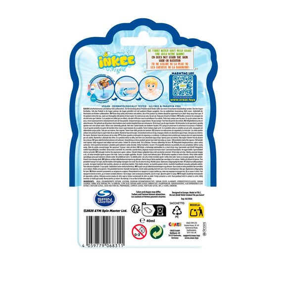 INKEE - Bubble Bath Liquid Paw Patrol, Badezusatz für Kinder, blaues Paw Patrol Schaumbad kinder Mit Aloe vera & Spezi Cola-Orange Aroma, 15x 40g