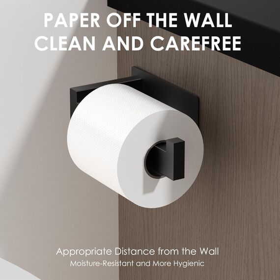 Auxmir Toilettenpapierhalter ohne Bohren, Selbstklebend Klopapierhalter Edelstahl Toilettenpapierhalter Rollenhalter Klorollenhalter WC Halter Papierhalter für Küche Toilette, 2 Pack, Schwarz