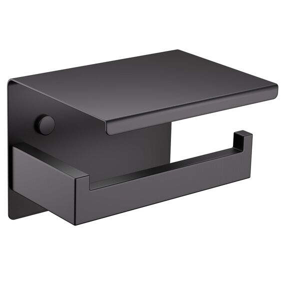 Aikzik Toilettenpapierhalter Ohne Bohren, Selbstklebend Toilettenpapierrollenhalter Edelstahl Klopapierhalter Wc Halter Rollenhalter Klorollenhalter Papierhalter für Küche und Badzimmer, Schwarz