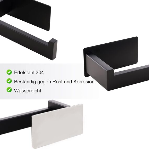 Aikzik Toilettenpapierhalter ohne Bohren, Selbstklebend Toilettenpapierrollenhalter Edelstahl Klopapierhalter Wc Halter Rollenhalter Klorollenhalter Papierhalter für Küche und Badzimmer, Packung mit 2