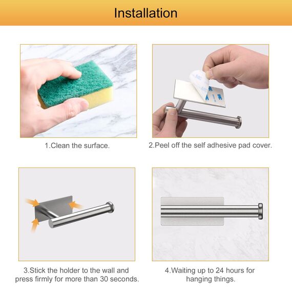 Ibergrif MK34052 - Selbstklebender Toilettenpapierhalter, klopapierhalter WC Ohne Bohren, Toilettenpapier Halterung, Edelstahl, Einheitsgröße, Grau