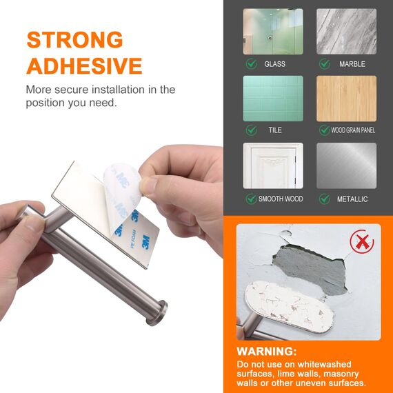 Ibergrif MK34052 - Selbstklebender Toilettenpapierhalter, klopapierhalter WC Ohne Bohren, Toilettenpapier Halterung, Edelstahl, Einheitsgröße, Grau