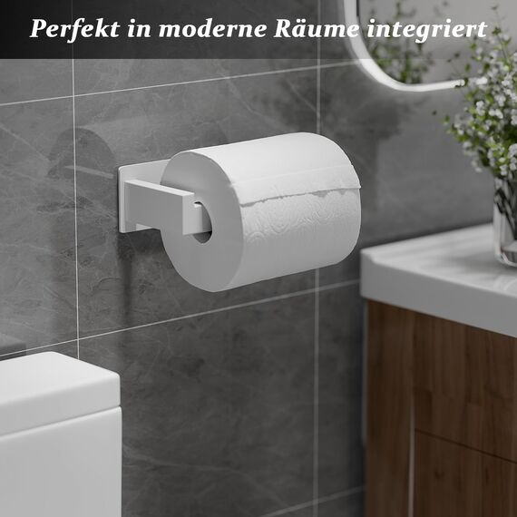 Eowihor Toilettenpapierhalter Ohne Bohren, Selbstklebend Klopapierhalter Edelstahl Toilettenpapierrollenhalter Wc Halter Rollenhalter Klorollenhalter Papierhalter für Küche und Badzimmer, Weiß