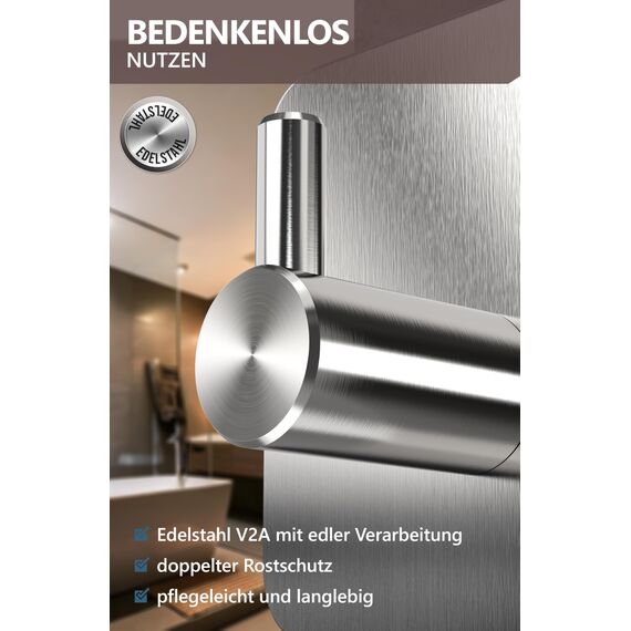 4smile Handtuchhalter ohne Bohren, 4er Set - Edelstahl Klebehaken als Handtuchhaken, wasserdichte Haken selbstklebend - Rostfreie Badezimmer Handtuchhalter, Haken für Bad und Küche