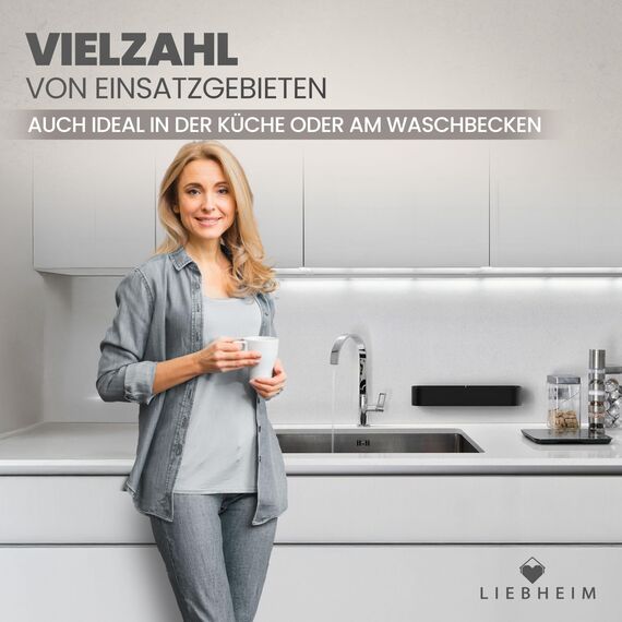 LIEBHEIM Duschablage Duschkorb Badregal ohne Bohren - Installation mit 3M Montage Klebeband oder Industrie Kraftkleber