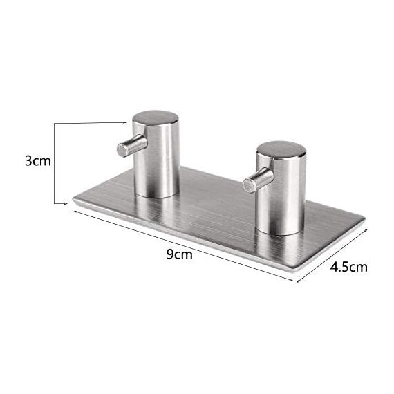 Aikzik Handtuchhalter ohne Bohren, 2er Set, Badezimmer Handtuchhalter aus Edelstahl, Klebehaken extra stark, Selbstklebend Haken für Bad und Küche