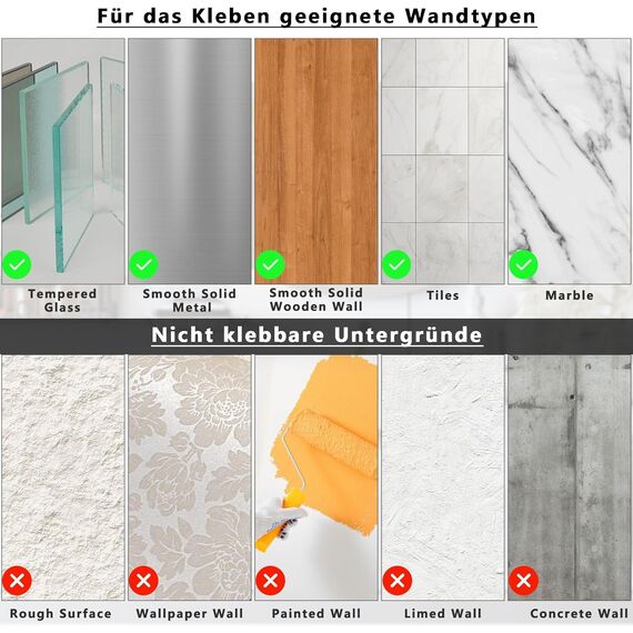 Aikzik Haken Selbstklebende 6 Stück Handtuchhaken Ohne Bohren Edelstahl Bademantelhaken Wandhaken Bad und Küche, Schwarz