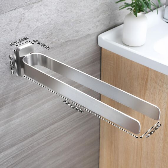 ZUNTO Wand Hohlraumfrei Handtuchhalter Doppelt Edelstahl Handtuchstange, Wand Handtuchhaken Küche Handtuchständer, Badezimmer Badetuchhalter für Bad küche 40cm