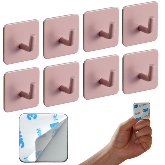 DEKAZIA® 8Haken rosa | Kinderkleiderhaken für Garderobe und Kinderzimmer