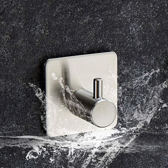 Feligio Haken Selbstklebend 4 Stück Klebehaken Edelstahl SUS304 Wandhaken Selbstklebend für Bad Küche Toilette Büro