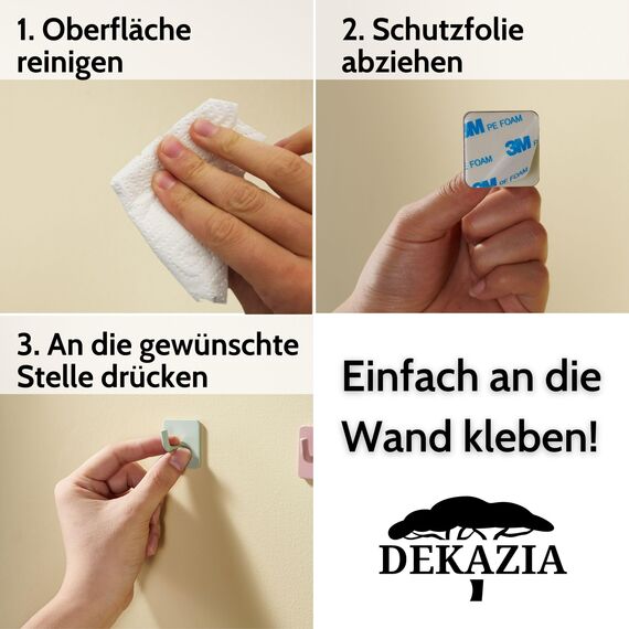 DEKAZIA® 8Haken rosa | Kinderkleiderhaken für Garderobe und Kinderzimmer