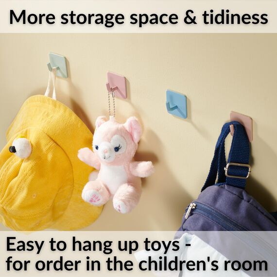 DEKAZIA® 8 Kleiderhaken Kinder grün – Garderobenhaken Kindergarderobe Wandhaken Kinderzimmer – Klebehaken selbstklebend Haken Garderobe Kinderhaken Wand