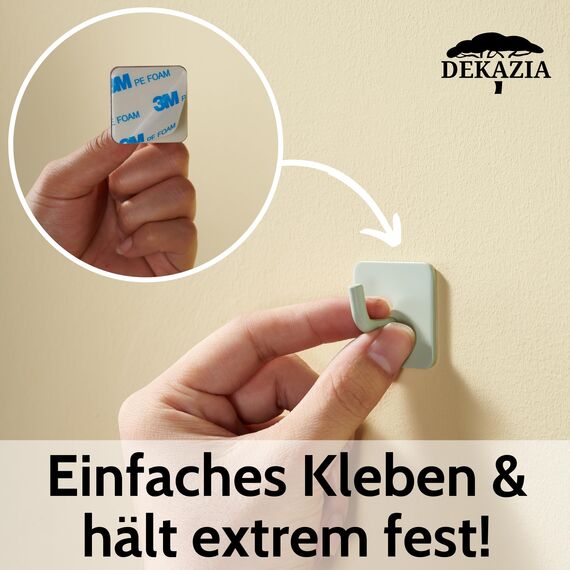 DEKAZIA® 4 Kleiderhaken Kinder grün – Garderobenhaken Kindergarderobe Wandhaken Kinderzimmer – Klebehaken selbstklebend Haken Garderobe Kinderhaken Wand